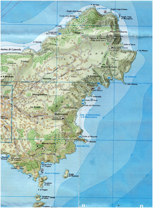 Karten von der Insel Capri